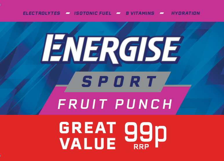 NI Energise Sport Fruit Punch 99p 88 x 62mm