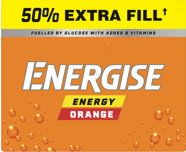 Energise Glucose Orange 50% EF (Bev Track) 115x92mm