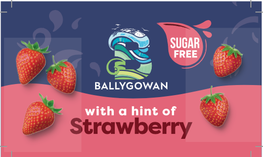 Ballygowan Hint of Fruit Strawberry110x62mm Bev Track